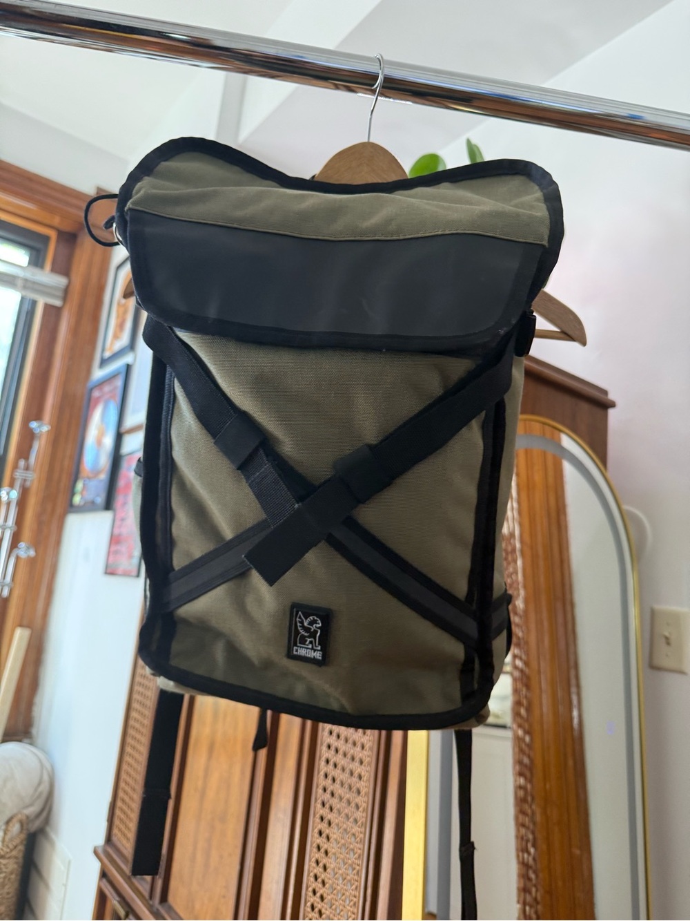 Chrome Olive Green Weather-Resistant Backpack